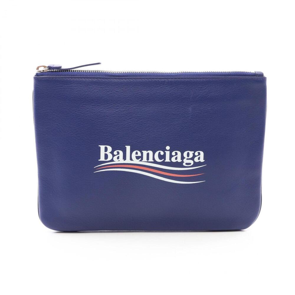 Balenciaga Everyday Handbag Pouch M Second Bag Clutch Leather Men's Blue 516358